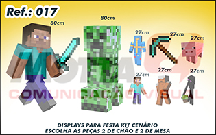 Display para festas kit cenÃ¡rio Minecraft
